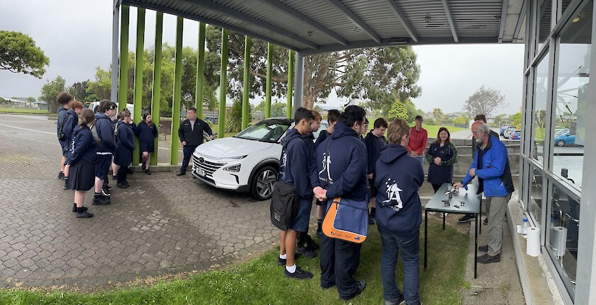 Aurora College was the last stop for the Hydrogen Nexo SUV.