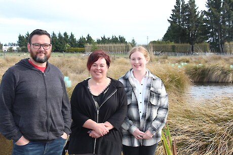 Riki Parata (left), with Jo Brand and Mollie Lyders