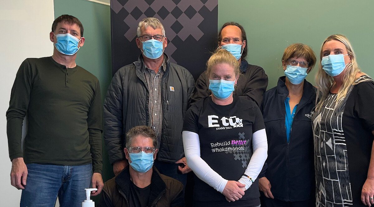 Southland attendees. Back row left to right: Ivan Hodgetts, Terry Nicholas, Martin Nepia, Pam King. Front row: Gideon van Vuuren, Karena Kelland, Anna Huffstutler.