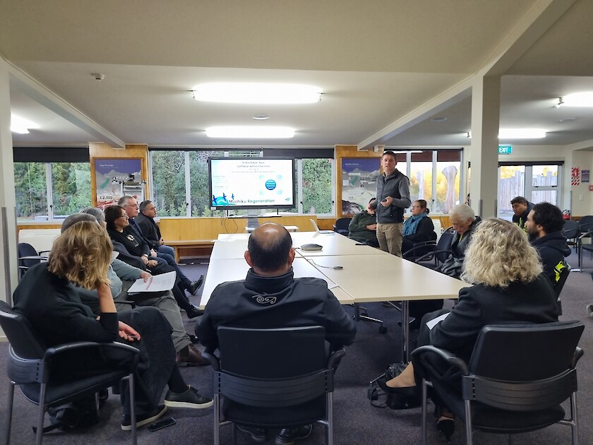Ivan Hodgetts spoke to the education and training Murihiku Regeneration projects.