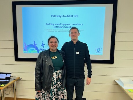 Ivan Hodgetts and Mapihi Kahurangi Davis facilitated and presented at the Southland Secondary Transitions and Pathways Working Group on Friday.