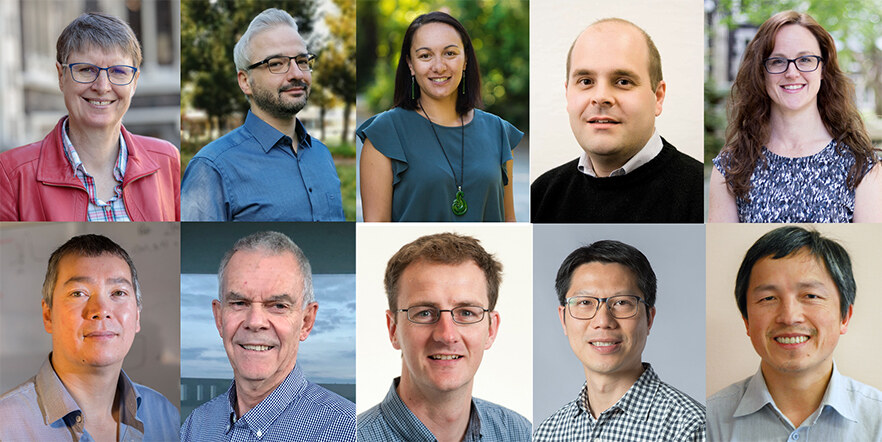 TOP: Professor Sally Brooker (Otago), Dr Paul Jerabek (HZH), Aimee Kaio (Awarua Rūnaka and Te Rūnanga o Ngāi Tahu), Associate Professor Nigel Lucas (Otago), Dr Anna Garden (Otago); BOTTOM Associate Professors Michael Jack (Otago) and Jonathan Leaver (Unitec), Dr Chris Bumby (Vic), Associate Professor Alex Yip (Canty), Professor Peng Cao (Akl). Missing: Dr Linda Wright (NZ H2 Council).