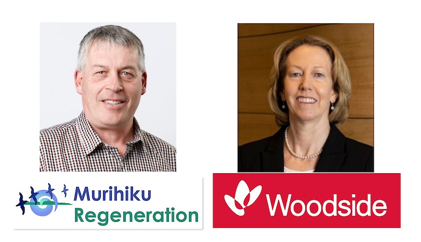 Terry Nicholas, Murihiku Upoko and Murihiku Regeneration Director. Meg O’Neill, CEO Woodside Energy.