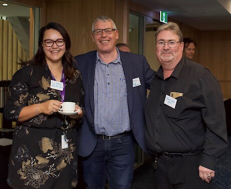 Left to right: Trinity McMahon, Regional Public Services Director, MSD; Terry Nicholas, Murihiku Regeneration Portfolio Director; Stephen Sanders, Service Centre Manager, MSD.