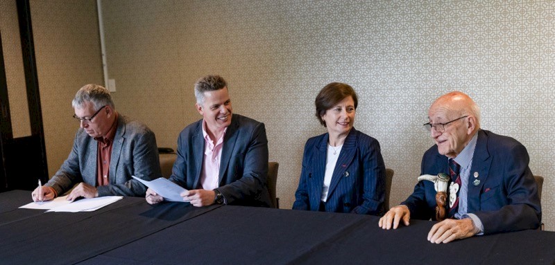 Terry Nicholas, Greg Visser, HE Madame Beau the French Ambassador and Ta Tipene O’Regan the Upoko of Awarua