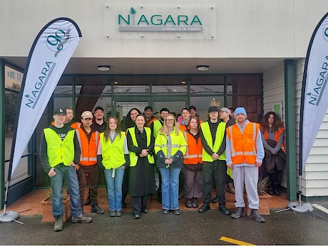 Cohort 5 visiting Niagara Sawmill.