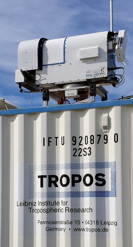 The instrumentation is provided by the German Leibniz Institute for Tropospheric Research (TROPOS) based in Leipzig. Photo: R. Eisert