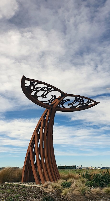 Te Mana a Kewa artwork near the study site at Invercargill Airport. Photo: R. Eisert
